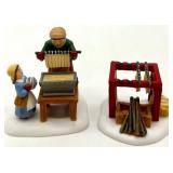 Department 56 Heritage Village Collection Christmas in the City Set - Haberdashery, Holly Tree, and Candle Makers Figures