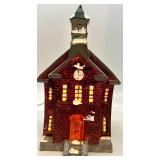 Department 56 Christmas Village Lighted Church, Tower, and 5 Porcelain Figurines