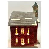Department 56 Christmas Village Lighted Church, Tower, and 5 Porcelain Figurines