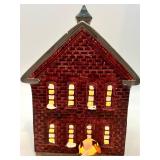 Department 56 Christmas Village Lighted Church, Tower, and 5 Porcelain Figurines