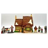 Department 56 Frogmore Chemist Illuminated Village Building with 7 Holiday Figures