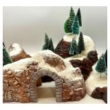 Department 56 Snowy Mountain Scenery Set with Tunnel and Model Trees