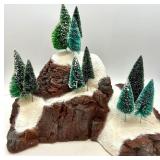 Department 56 Snowy Mountain Scenery Set with Tunnel and Model Trees