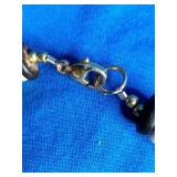 Lee Sands Zebra Gold Tone Pendant and Beads Necklace