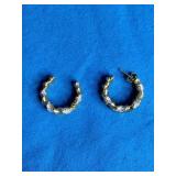 14k Yellow Gold Plated Rhodium Brass Diamond Earrings