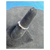 Sterling Silver Simulated Diamond-Accent Vintage-Style Ring