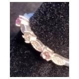 Sterling Silver Simulated Diamond-Accent Vintage-Style Ring
