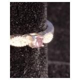 Sterling Silver Simulated Diamond-Accent Vintage-Style Ring