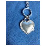 Silvertone Heart Charm Bracelet