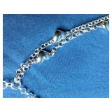 Silvertone Heart Charm Bracelet