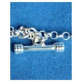 Silvertone Heart Charm Bracelet