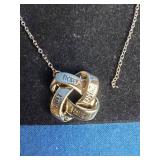 Knotted Gold 14K Gold Over Brass Pendant and Chain