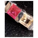 Sterling Silver 4-Stone Square Simulated Ring - Size 8
