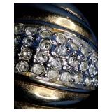 18 KT GE and Crystals Ring - Size 6.75