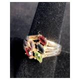 18K Gold Over Sterling Silver Personalized Lab-Created Stones - Size 9