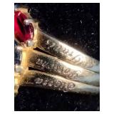 18K Gold Over Sterling Silver Personalized Lab-Created Stones - Size 9