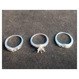 Rhodium Over Sterling Silver Lab-Created Blue Sapphire 3-Pc. Ring Set - Size 8