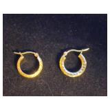 14K Yellow Gold Diamond-Cut 16mm Round Hoop Earrings