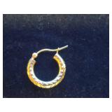 14K Yellow Gold Diamond-Cut 16mm Round Hoop Earrings