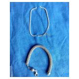 Rhodium Over Sterling Silver 2mm CZ Tennis Ankle Bracelet