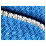 Rhodium Over Sterling Silver 2mm CZ Tennis Ankle Bracelet