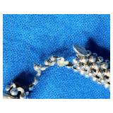 Rhodium Over Sterling Silver 2mm CZ Tennis Ankle Bracelet