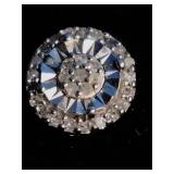 Rhodium Over Sterling Sliver Diamond Earrings