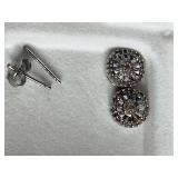 Rhodium Over Sterling Sliver Diamond Earrings