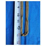 3 Gold Tone Rope Chain Necklaces