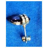 X & O Gold Plated Cushion Cut Earring with Antique Pink Stones
