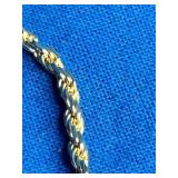18K Gold Over Sterling Silver Rope Chain Necklace