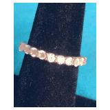 Sterling Silver CZ Anniversary Ring Size 6