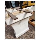 Large Porcelain Sink (584039) With Two Legs, Stamped with Date 12 - 29 - 44