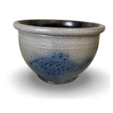 Redwing Pottery Stoneware Bowl with Blue Fish Design