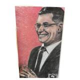 Framed Portrait Drawing of Vince Lombardi Holding Football