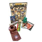 Green Bay Packers Collectibles Lot with Posters, Magazines, Figures and Plush