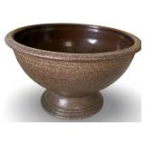 Beautiful Brown Stoneware Pedestal Bowl