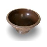 Beautiful Brown Stoneware Pedestal Bowl