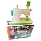 Vintage Sew Easy Toy Sewing Machine, Cabbage Patch Kids Carrier, and Dolls Set