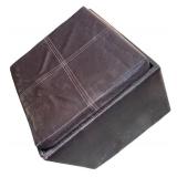 Brown Faux Leather Storage Ottoman Cube