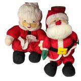 Assorted Christmas Decor Lot including Santa Figures and Mini Trees