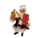Set of 4 Santa Claus Christmas Figurines with Gifts and Holiday Details