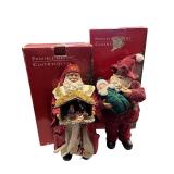 Set of 2 Possible Dreams Clothtique Santa Figurines with Original Boxes