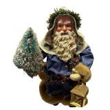 Clothtique Santa Claus Decorative Figure with Tree and Lantern