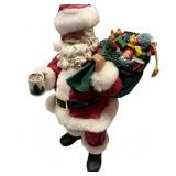 Possible Dreams Clothtique Santa Figure with Toy Sack and Mug
