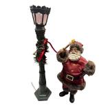 Clothtique Santa Figure with Decorative Lamppost