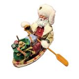 Possible Dreams Clothtique Santa in Rowboat Holiday Figurine