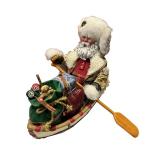 Possible Dreams Clothtique Santa in Rowboat Holiday Figurine