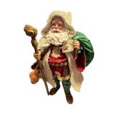 Set of 4 Clothtique Santa Figurines with Accessories