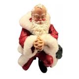 Set of 4 Clothtique Santa Figurines with Accessories